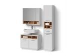 BADMÖBEL-SET Temo Weiß 3 Teile, mit Hochschrank
