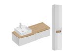 BADMÖBEL 120cm Livia 2er-Set Weiß