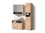 BADMÖBEL-SET Temo Artisan-Eiche 3 Teile, mit Hochschrank