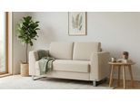 BRUNO Schlafsofa 120cm in Beige | Klassik | stabiles Massivholz & Boxspringkomfort