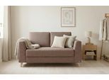 BRUNO Schlafsofa 120cm in Braun | Klassik | stabiles Massivholz & Boxspringkomfort