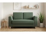 BRUNO Schlafsofa 120cm in Grün | Klassik | stabiles Massivholz & Boxspringkomfort