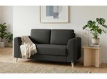 BRUNO Schlafsofa 120cm in Anthrazit | Klassik | stabiles Massivholz & Boxspringkomfort