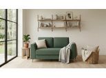 BRUNO Schlafsofa 120cm in Grün | Klassik | stabiles Massivholz & Boxspringkomfort