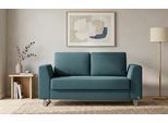 BRUNO Schlafsofa 120cm in Petrol Türkis | Klassik | stabiles Massivholz & Boxspringkomfort