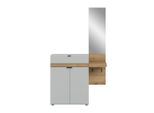 Livetastic , Grau, Eiche dunkel , Holzwerkstoff , Holzoptik , 1 Schublade(n) Schubladen , 110x194x37 cm , FSC MIX , stehend , Garderobe, Garderoben-Set