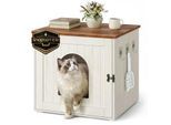 SONGMICS HOME Katzenklo-Schrank, Snapsemble - superschnelle Montage, Katzenschrank, doppelte Verschlüsse, Katzenhaus