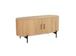 Mid.you , Naturfarben, Schwarz , Holz, Metall , Mangoholz , massiv , 1 Fächer , 120x54x40 cm , Wohnzimmer, TV-Möbel, TV- & Lowboards
