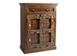 Mid.you , Braun , Holz , Altholz , massiv , 3 Fächer , 1 Schublade(n) Schubladen , 90x120x45 cm ,