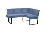 Livetastic , Dunkelblau , Metall, Textil , L-Form , 160x130 cm , Esszimmer, Bänke, Polsterbänke