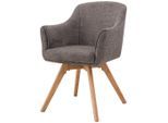 Livetastic , Braun , Holz, Metall, Textil , Eiche, Pappel , massiv, Sperrholz , 61x85.5x63.5 cm , Sitzfläche 360° drehbar ,
