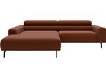 Ecksofa "Tossa, Modernes Design trifft smarte Funktione, Breite 258 cm", braun (rusty), B:258cm H:71cm T:217cm, 24% Polyester, 76% Polyacryl, SCHÖNER WOHNEN-KOLLEKTION, Sofas, Ecksofa, Motorischer Sitzvorzug, Kopfteil-Funktion & Saugroboter-Höhe