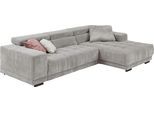 Ecksofa DIE PLANBAR "MP-IN15053 L-Form schmaler Schenkel", grau, B:303cm H:75cm T:190cm, 88% Polyester; 12% Polyamid, Sofas, Ecksofa, wahlweise mit Kopfteilverstellung und manueller Vorziehbank