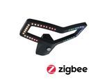 LED Außen-Wandleuchte PAULMANN "Alara IP44 eckig 375x270mm RGBW+ 10W 450lm 230V Anthrazit Metall", grau (anthrazit), B:37,5cm H:19cm T:27cm, Leuchten, Smart Home Zigbee 3.0, Bewegungsmelder