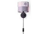 PACO HOME Wandleuchte "Cosmo 345", weiß, 1, Ø 18cm H: 26,5cm, Leuchten, Kinderlampe Wandlampe Schalter Ø 18cm Sterne Punkte Kabellänge 3m E14, Wandleuchte