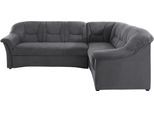 Ecksofa DOMO COLLECTION "SARAFINA 240x190 cm, auch mit Federkern für mehr Sitzkomfort", grau, B:240cm H:83cm T:190cm, Microfaser PRIMABELLE (100% Polyester) / Struktur (90% Polyester; 10% Polyacryl);Luxus-Microfaser (92% Polyester, 8% Nylon);Microfaser PRIMABELLE (100% Polyester), Sofas, Ecksofa, whlw. mit Bettfunktion, elegantes Design, L-Form