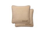 Dekokissen JOOP "Kissenhülle UDF Doubleface 2er Pack" Gr. S, braun (beige, braun), B:50cm, Obermaterial: 58% Baumwolle CO. 35% Polyacryl PAN. 7% Polyester PES., Dekokissen_Sitzkissen_Kissenhüllen