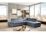Ecksofa SIT & MORE "Valantine L-Form, B: 272 cm", bunt (graublau), B:272cm H:73cm T:226cm, NaturLEDER;Spannstoff, Sofas, Ecksofa, mit Arm- & Kopfteilverstellung, optional mit Bettfunktion