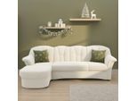 Ecksofa DOMO COLLECTION "FLORES Schlafsofa, 233x142x86 cm, L-Form", beige (creme), B:233cm H:86cm T:142cm, 100% Polyester, Sofas, Ecksofa, whlw. mit Bettfunktion, whlw. mit Federkern