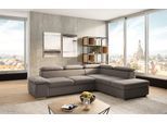 Ecksofa SIT & MORE "Valantine L-Form, B: 272 cm", grau (stone), B:272cm H:73cm T:226cm, 100% Polyester, Sofas, Ecksofa, mit Arm- & Kopfteilverstellung, optional mit Bettfunktion