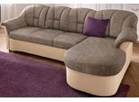 Ecksofa DOMO COLLECTION "FLORES Schlafsofa, 233x142x86 cm, L-Form", braun (creme, beige, braun), B:233cm H:86cm T:142cm, Kunstleder SOFTLUX / Struktur ( 90% Polyester, 10% Polyacryl );NaturLEDER (echtes Rindsleder) in Sitz und Rücken. Korpus in passendem Kunstleder SOFTLUX bezogen;Microfaser PRIMABELLE (100% Polyester) / Struktur ( 100% Polyester ), Sofas, Ecksofa, whlw. mit Bettfunktion, whlw. mi