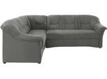Ecksofa DOMO COLLECTION "SARAFINA 240x190 cm, auch mit Federkern für mehr Sitzkomfort", grau (steelgrau), B:240cm H:83cm T:190cm, Microfaser PRIMABELLE (100% Polyester) / Struktur (90% Polyester; 10% Polyacryl);Luxus-Microfaser (92% Polyester, 8% Nylon);Microfaser PRIMABELLE (100% Polyester), Sofas, Ecksofa, whlw. mit Bettfunktion, elegantes Design, L-Form