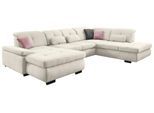 Ecksofa DIE PLANBAR "MP-IN16012 U-Form, mit Kaltschaum-Polsterung", beige (natur), B:371cm H:85cm T:260cm, 85% Polyester;15% Nylon, Sofas, Ecksofa, inkl. Sitztiefenverstellung wahlweise mit weiteren Funktionen