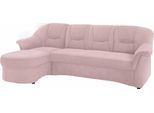 Ecksofa DOMO COLLECTION "SARAFINA 232x146 cm, auch mit Federkern für noch mehr Sitzkomfort", rosa (flamingo), B:232cm H:83cm T:146cm, Luxus-Microfaser (92% Polyester, 8% Nylon);Microfaser PRIMABELLE (100% Polyester);Microfaser PRIMABELLE (100% Polyester) / Struktur (90% Polyester; 10% Polyacryl), Sofas, Ecksofa, whlw. mit Bettfunktion, L-Form