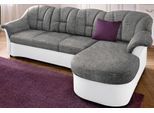 Ecksofa DOMO COLLECTION "FLORES Schlafsofa, 233x142x86 cm, L-Form", weiß (weiß, weiß, grau), B:233cm H:86cm T:142cm, Kunstleder SOFTLUX / Struktur ( 90% Polyester, 10% Polyacryl );NaturLEDER (echtes Rindsleder) in Sitz und Rücken. Korpus in passendem Kunstleder SOFTLUX bezogen;Microfaser PRIMABELLE (100% Polyester) / Struktur ( 100% Polyester ), Sofas, Ecksofa, whlw. mit Bettfunktion, whlw. mit Fe