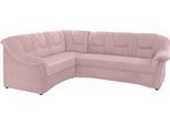 Ecksofa DOMO COLLECTION "SARAFINA 240x190 cm, auch mit Federkern für mehr Sitzkomfort", rosa (flamingo), B:240cm H:83cm T:190cm, Microfaser PRIMABELLE (100% Polyester) / Struktur (90% Polyester; 10% Polyacryl);Luxus-Microfaser (92% Polyester, 8% Nylon);Microfaser PRIMABELLE (100% Polyester), Sofas, Ecksofa, whlw. mit Bettfunktion, elegantes Design, L-Form