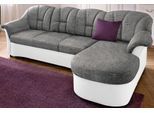 Ecksofa DOMO COLLECTION "FLORES Schlafsofa, 233x142x86 cm, L-Form", weiß (weiß, weiß, grau), B:233cm H:86cm T:142cm, Kunstleder SOFTLUX / Struktur ( 90% Polyester, 10% Polyacryl );NaturLEDER (echtes Rindsleder) in Sitz und Rücken. Korpus in passendem Kunstleder SOFTLUX bezogen;Microfaser PRIMABELLE (100% Polyester) / Struktur ( 100% Polyester ), Sofas, Ecksofa, whlw. mit Bettfunktion, whlw. mit Fe