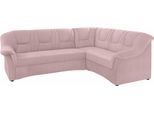 Ecksofa DOMO COLLECTION "SARAFINA 240x190 cm, auch mit Federkern für mehr Sitzkomfort", rosa (flamingo), B:240cm H:83cm T:190cm, Microfaser PRIMABELLE (100% Polyester) / Struktur (90% Polyester; 10% Polyacryl);Luxus-Microfaser (92% Polyester, 8% Nylon);Microfaser PRIMABELLE (100% Polyester), Sofas, Ecksofa, whlw. mit Bettfunktion, elegantes Design, L-Form