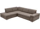 Ecksofa DIE PLANBAR "MP-IN17041 L-Form, Breite 320 cm", nougat, B:320cm H:85cm T:260cm, 100% Polyester, Sofas, Ecksofa, mit Sitztiefenverstellung, optional Kopfteilverstellung & Bettfunktion