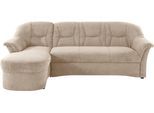 Ecksofa DOMO COLLECTION "SARAFINA 232x146 cm, auch mit Federkern für noch mehr Sitzkomfort", beige, B:232cm H:83cm T:146cm, Luxus-Microfaser (92% Polyester, 8% Nylon);Microfaser PRIMABELLE (100% Polyester);Microfaser PRIMABELLE (100% Polyester) / Struktur (90% Polyester; 10% Polyacryl), Sofas, Ecksofa, whlw. mit Bettfunktion, L-Form