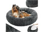 tectake® Hundebett, rund mit langem Plüsch, rutschfeste Unterseite, waschbar