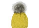 Bommelmütze STYLEBREAKER "Einfarbige Strick Bommelmütze mit Thermo-Fleece", Damen, grün (lindgrün), 75% Polyacryl PAN. 15% Polyamid PA. 10% Wolle WO., Modisch, Mützen Bommelmütze
