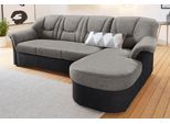 Ecksofa DOMO COLLECTION "SARAFINA 232x146 cm, auch mit Federkern für noch mehr Sitzkomfort", schwarz-weiß (schwarz, weiß, grau), B:232cm H:83cm T:146cm, Luxus-Microfaser (92% Polyester, 8% Nylon);Microfaser PRIMABELLE (100% Polyester);Microfaser PRIMABELLE (100% Polyester) / Struktur (90% Polyester; 10% Polyacryl), Sofas, Ecksofa, whlw. mit Bettfunktion, L-Form