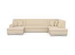 Wohnlandschaft DOMO COLLECTION "TREVISO inkl. Zierkissen, moderne Steppung, XXL: 364x201x83 cm", beige, B:364cm H:83cm T:201cm, 95% Polyester, 5% Nylon, Sofas, Wohnlandschaft, wahlweise mit Bettfunktion, in vielen Bezugsarten auch in Cord U-Form