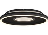 GLOBO LIGHTING Deckenleuchte "EMORY", schwarz (schwarz matt), Ø 39,7cm H: 6,3cm, 1 Stk., Leuchten, Deckenlampe Wohnzimmer-Leuchte Schlafzimmer-Leuchte Flur Küche, Deckenleuchte