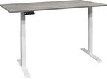 Schreibtisch MÄUSBACHER "Big System Office", grau (weiß matt, beton, weiß matt, beton), B:120cm, Tische, Schreibtisch, Breite 120 cm, elektrisch höhenverstellbar