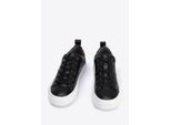 Wittchen Damen-Sneaker aus Leder mit Leopardenmuster, schwarzes Naturleder