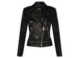 Dames rundleer bikerjack-Mansfield