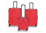 Uitbreidbare rode harde ABS 8-wiel bagage reiskoffer handbagage vakantie koffer