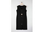 Curve Dames Rechte Midi Mouwloze Bodycon Jurk voor Dag/Nacht Plus Size