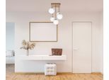OTTO HOME Deckenleuchte "Nellin", beige matt, opal weiß, 5, Ø 16cm H: 59cm, 1 Stk., Leuchten, 5 Glaskugeln mit je 1x E14 exkl., quadratisch, beige matt, Deckenleuchte