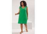 Curve Dames Effen Mini Jurk met Spaghettibandjes Strandjurk Relaxte Pasvorm Plus Size