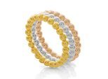 Orphelia 'Unity' Dames 925 Sterling Zilver Set: 3 ringen - Goud/Zilver/Roos SET-7541