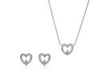 Orphelia 'Marise' Dames 925 Sterling Zilveren Set: Ketting + Oorbellen - Zilver SET-7488