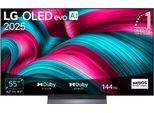 LG OLED-Fernseher "OLED55C5ELB", Energieeffizienz: G, grau (grau, schwarz), 55, Fernseher, OLED-Fernseher