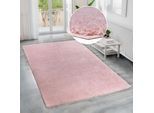 Hochflor-Teppich BRUNO BANANI "Shaggy Soft" Gr. 4, rosa, B:160cm H:30mm L:230cm, Kunstfaser, Teppiche, Hochflor-Teppich, gewebt, Uni Farben, besonders weich und kuschelig, Kundenliebling